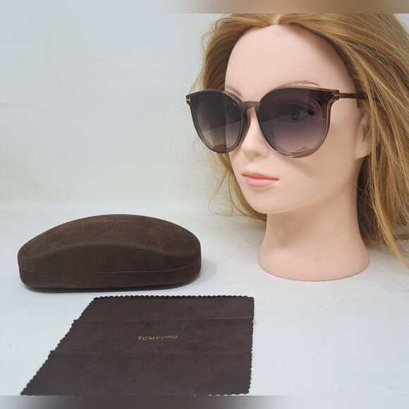NEW Tom Ford Women's Sunglasses TF807 K Oval Transparent Brown/Gold 63-17-145 - Picture 1 of 16